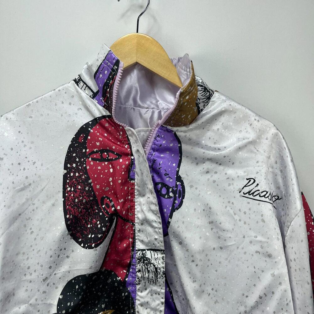 Vintage 80s Picasso Windbreaker Art Jacket Medium AOP - Picture 4 of 15